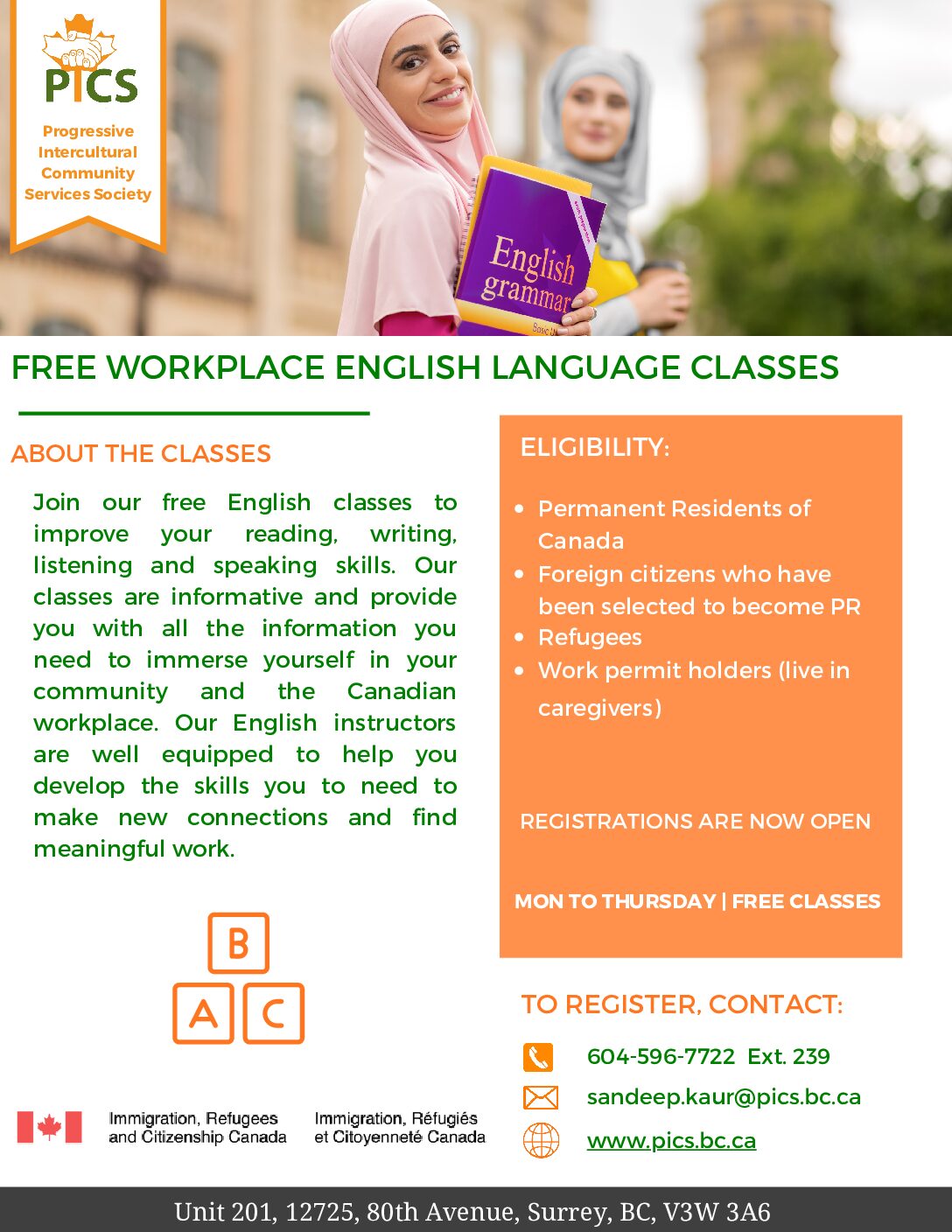 English Classes Poster pdf