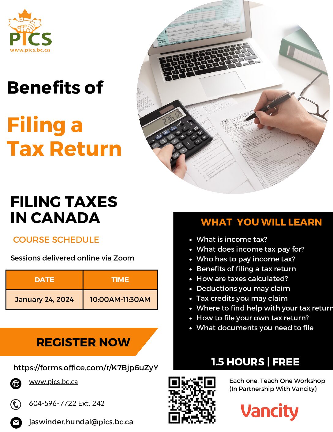 Financial Literacy PICS   Filing Taxes January 2024 Pdf 