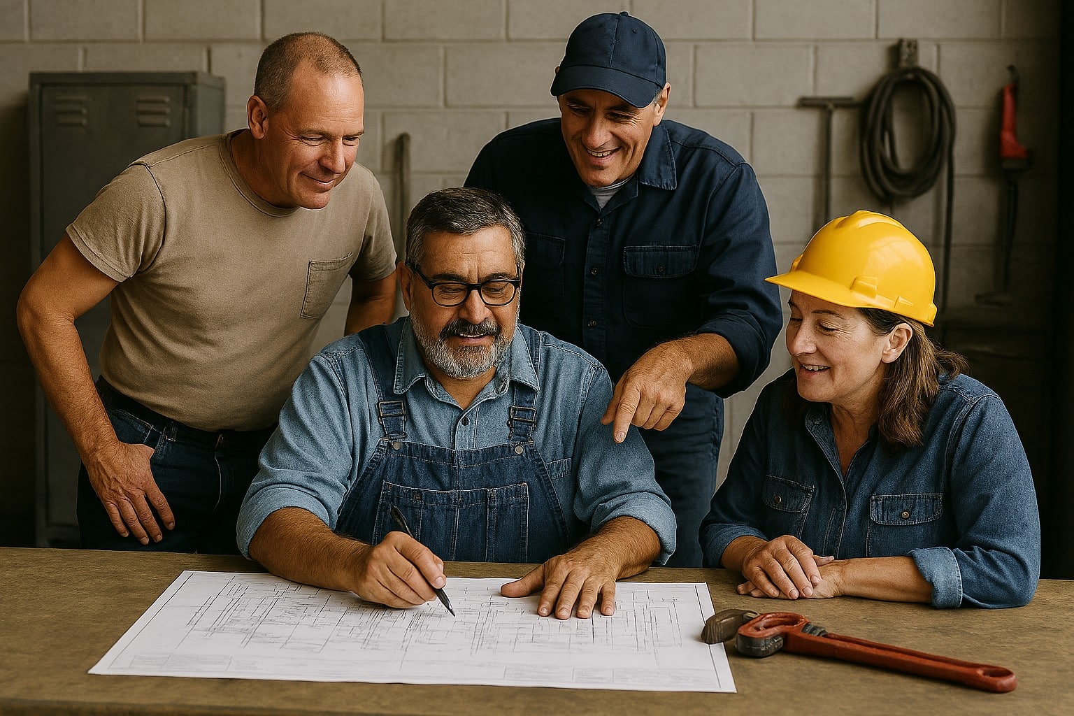 NBC-hero Building construction with men at work